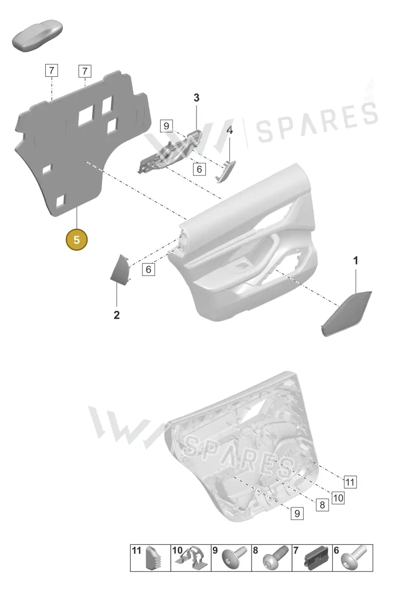 9J1864603 — Porsche Taycan Sport Turismo (2023-2025) diagram p56808950, position 5