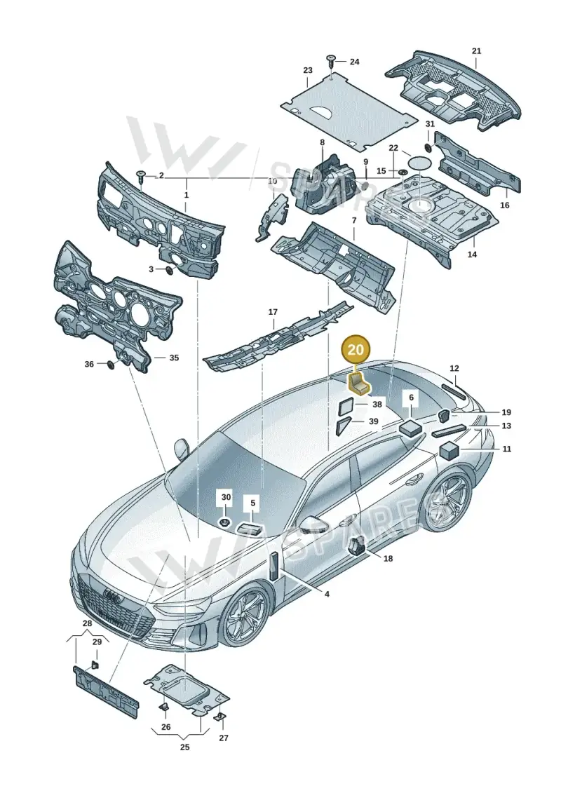 9J1864615 — Audi RS e-tron GT (2020-2025) diagram 4j1863200, position 20