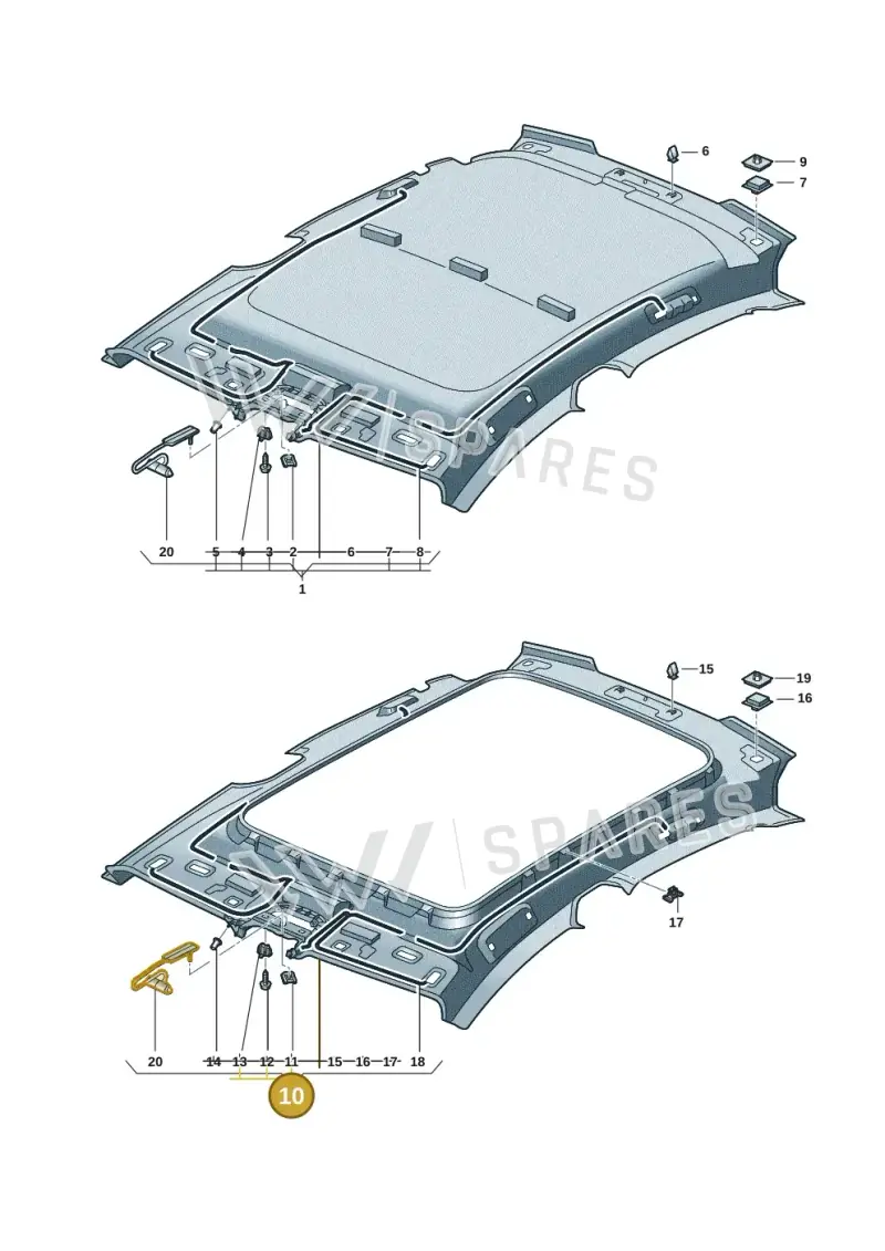 9J1867501BF6F2 — Audi RS e-tron GT (2020-2025) diagram 4j1867550, position 1+10