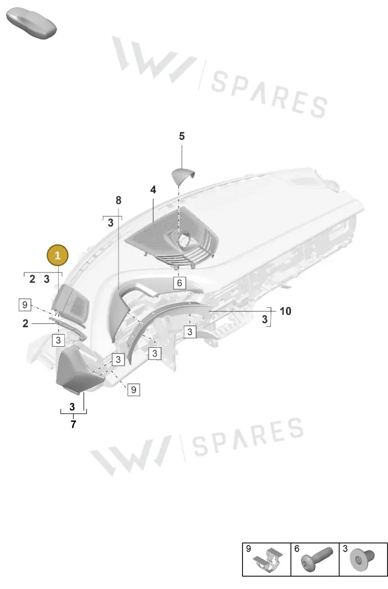 9J1868147AOS1 — Porsche Taycan Sport Turismo (2023-) diagram p56809020, position 1