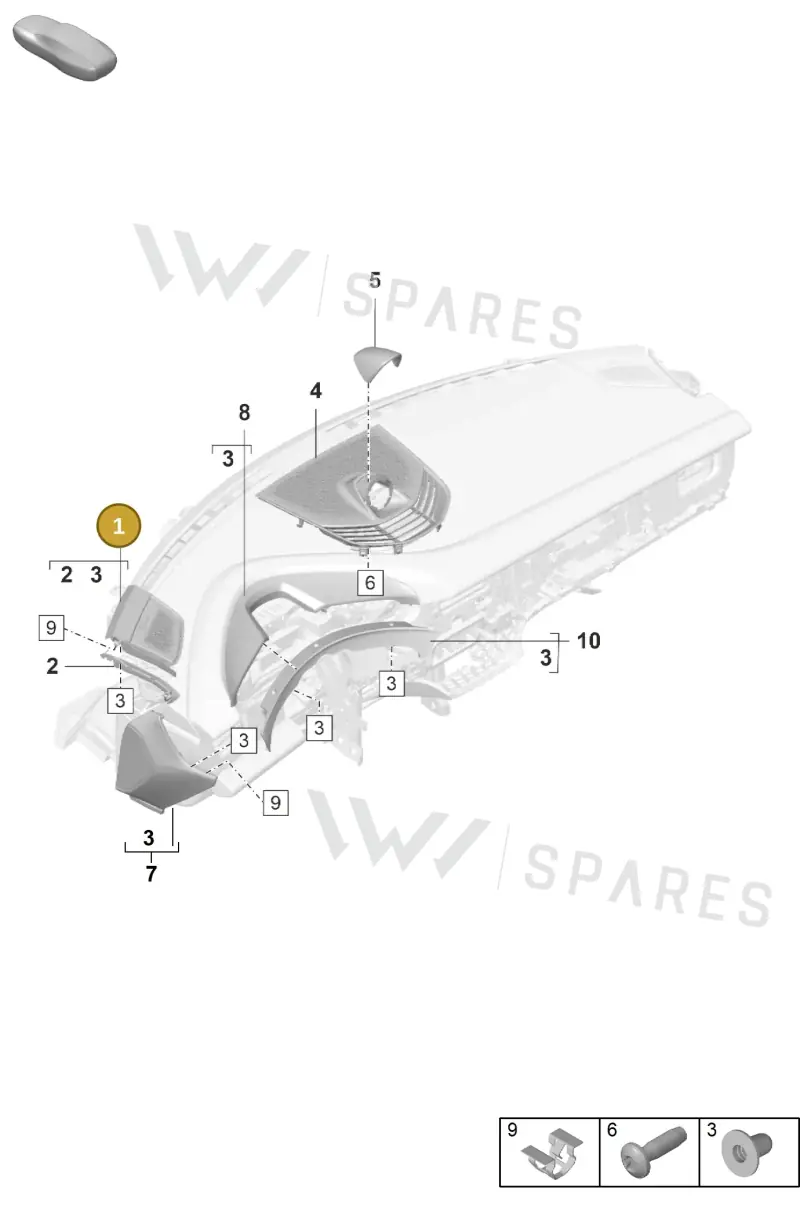 9J1868147OS1 — Porsche Taycan Sport Turismo (2023-) diagram p56809020, position 1