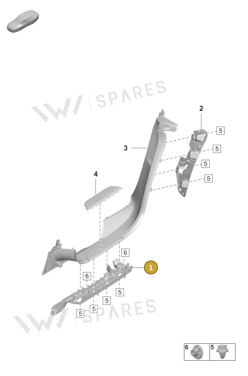 9J1868670A — Porsche Taycan Sport Turismo (2023-) diagram p56807350, position 1