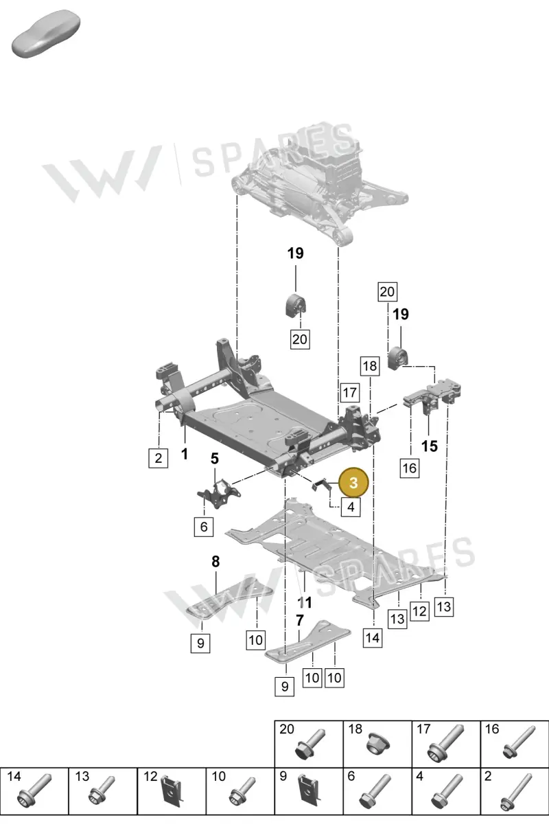 9J1880101 — Porsche Taycan Sport Turismo (2023-) diagram p64401000, position 3