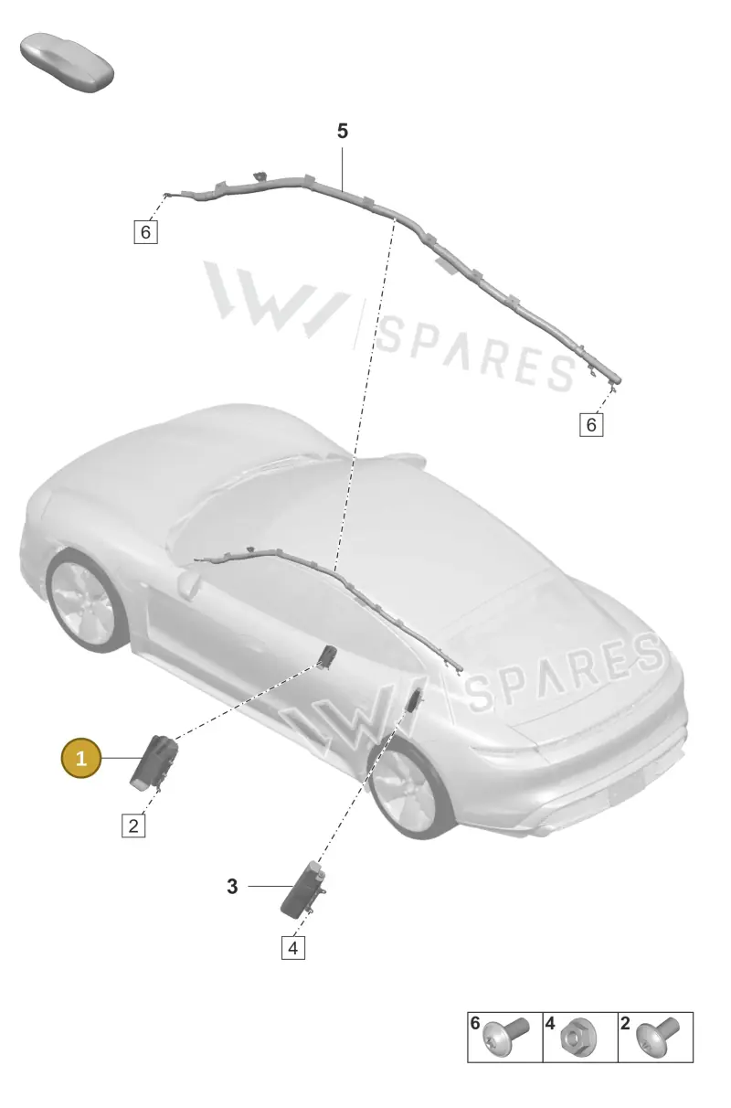 9J1880241H — Porsche Taycan Sport Turismo (2023-2025) diagram p56812550, position 1