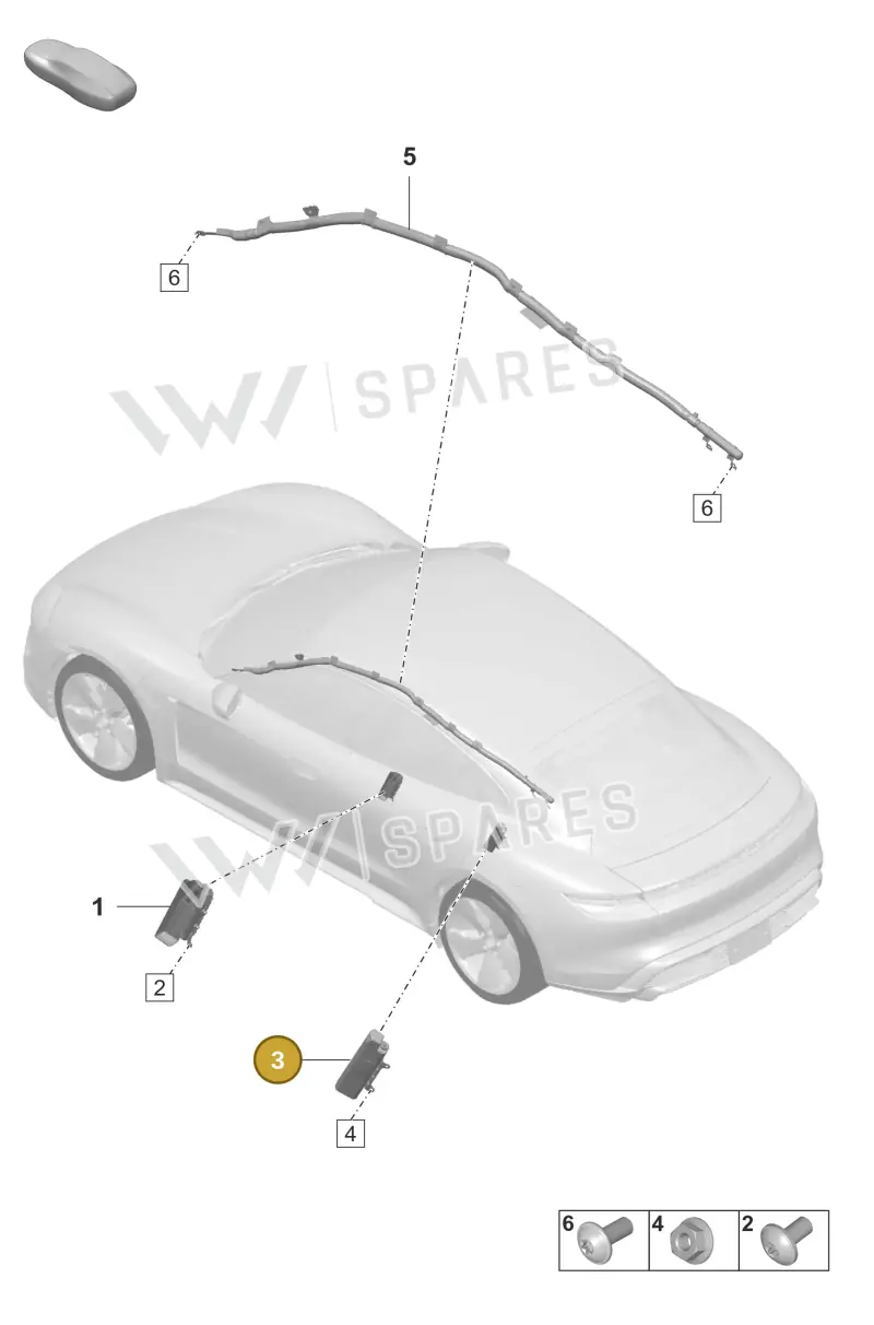 9J1880441F — Porsche Taycan Sport Turismo (2023-2025) diagram p56812550, position 3