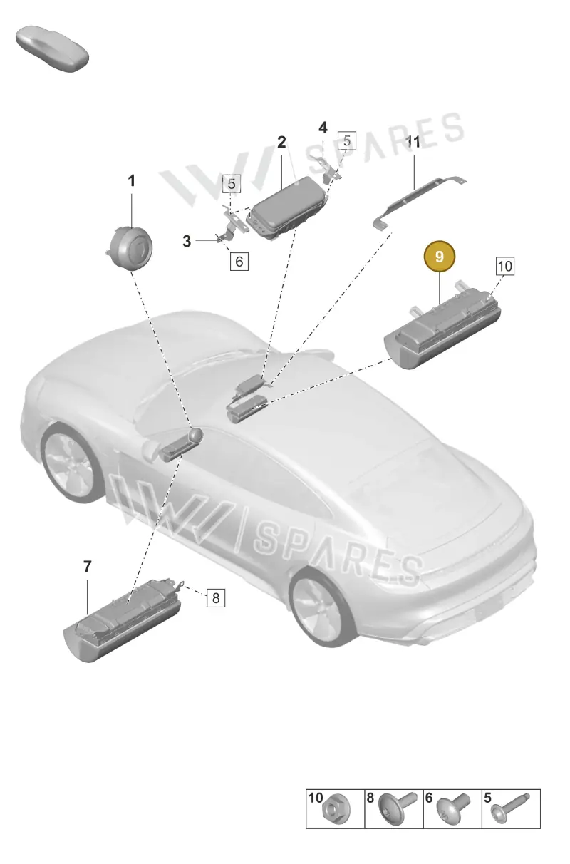 9J1880842J — Porsche Taycan Sport Turismo (2023-2025) diagram p56812500, position 9
