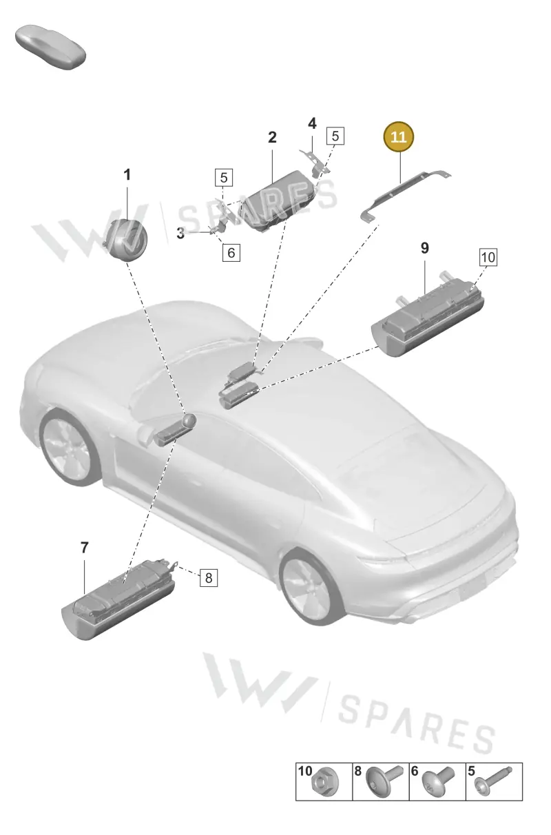 9J1880993 — Porsche Taycan Sport Turismo (2023-2025) diagram p56812500, position 11