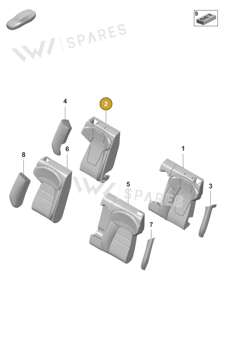 9J1885176C — Porsche Taycan Sport Turismo (2023-2025) diagram p56818300, position 2