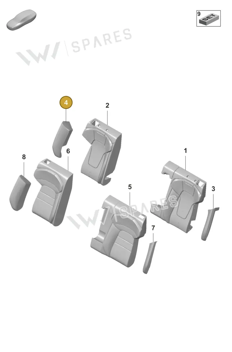 9J1885892F — Porsche Taycan Sport Turismo (2023-2025) diagram p56818300, position 4