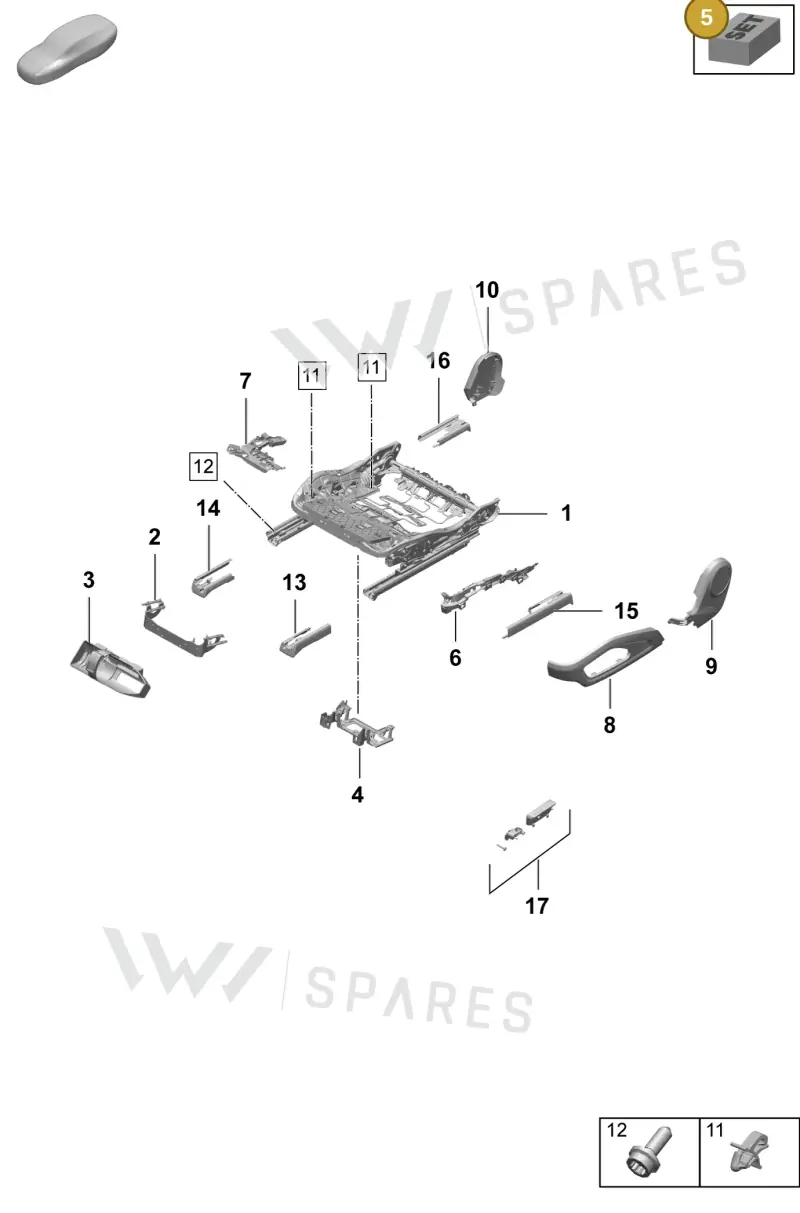 9J1898053 — Porsche Taycan Sport Turismo (2023-2025) diagram p64817100, position 5