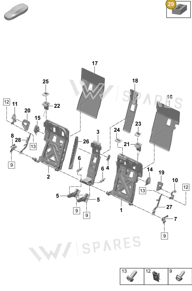 9J1898283A — Porsche Taycan Sport Turismo (2023-2025) diagram p64818010, position 29