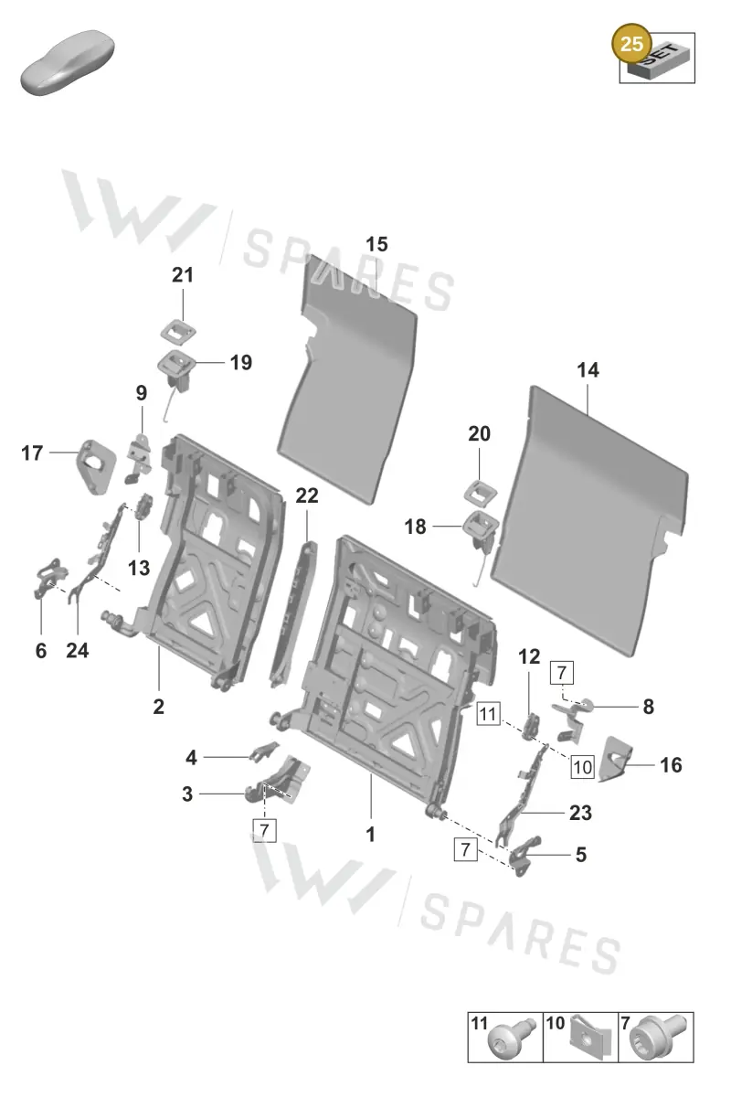 9J1898283 — Porsche Taycan Sport Turismo (2023-2025) diagram p56818000, position 25