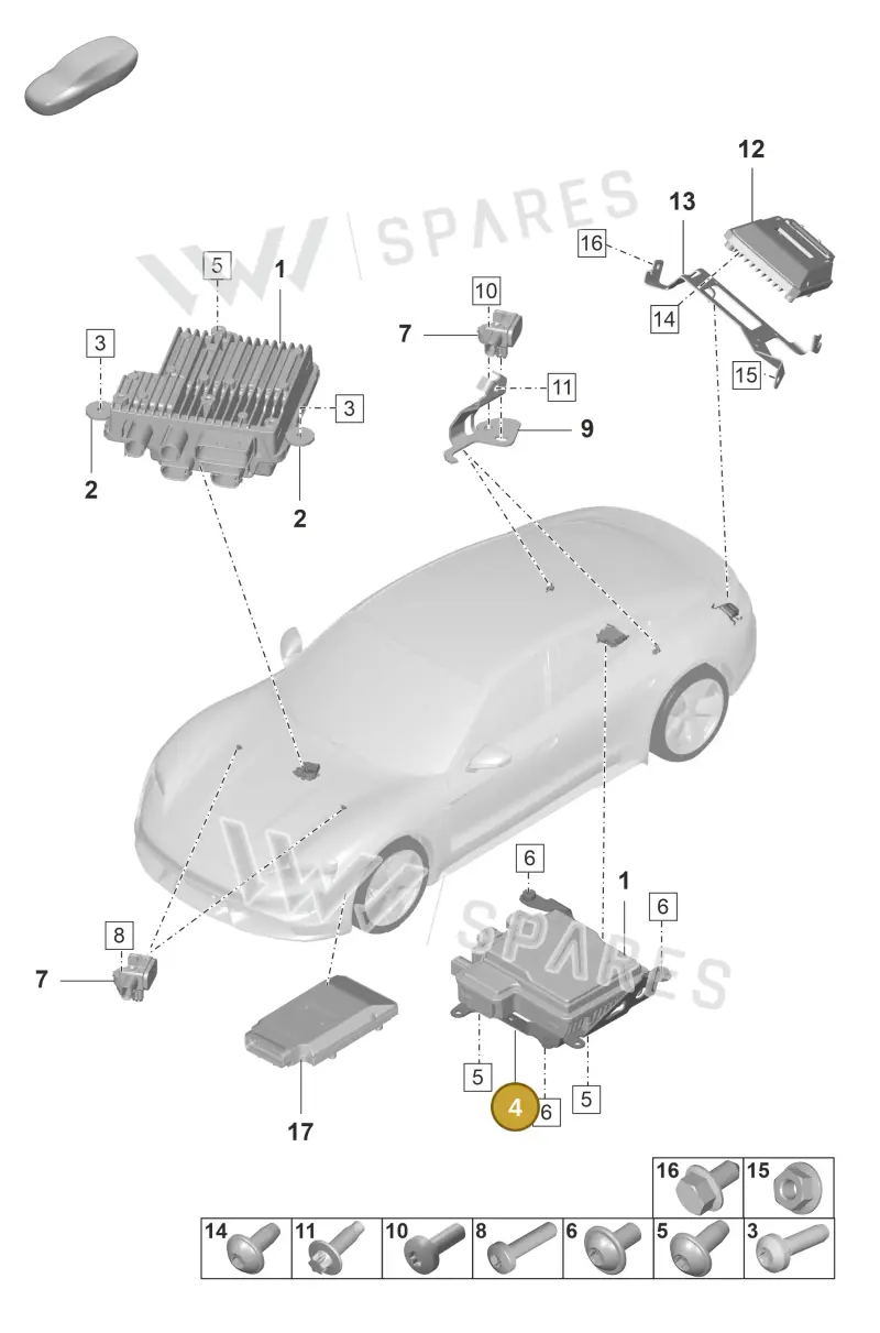 9J1907324A — Porsche Taycan Sport Turismo (2019-2024) diagram p56901040, position 4
