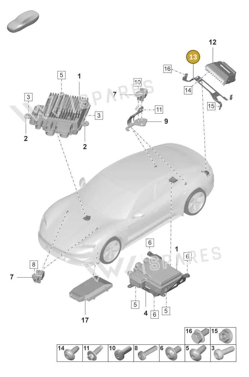 9J1907331 — Porsche Taycan Sport Turismo (2019-2024) diagram p56901045, position 13