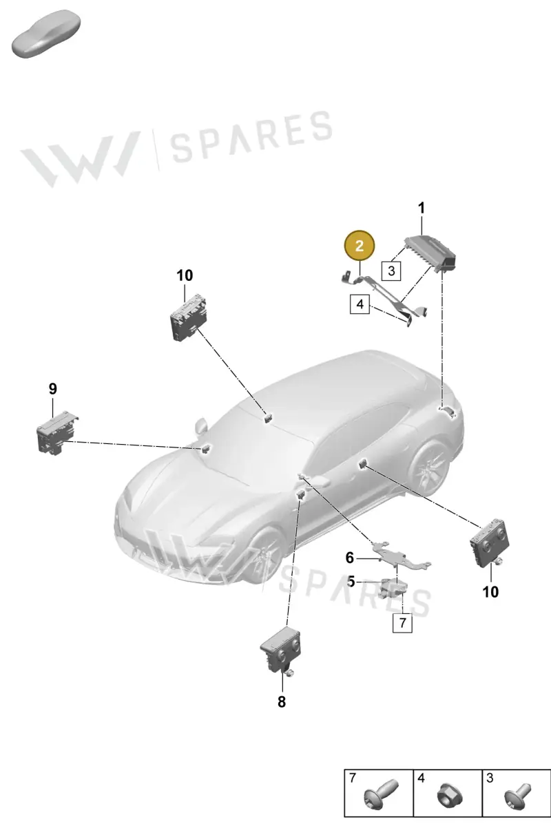 9J1907331 — Porsche Taycan Sport Turismo (2023-2025) diagram p64901200, position 2