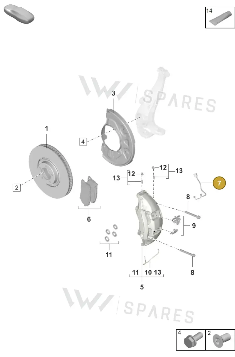 9J1907637 — Porsche Taycan Sport Turismo (2023-2025) diagram p56602015, position 7