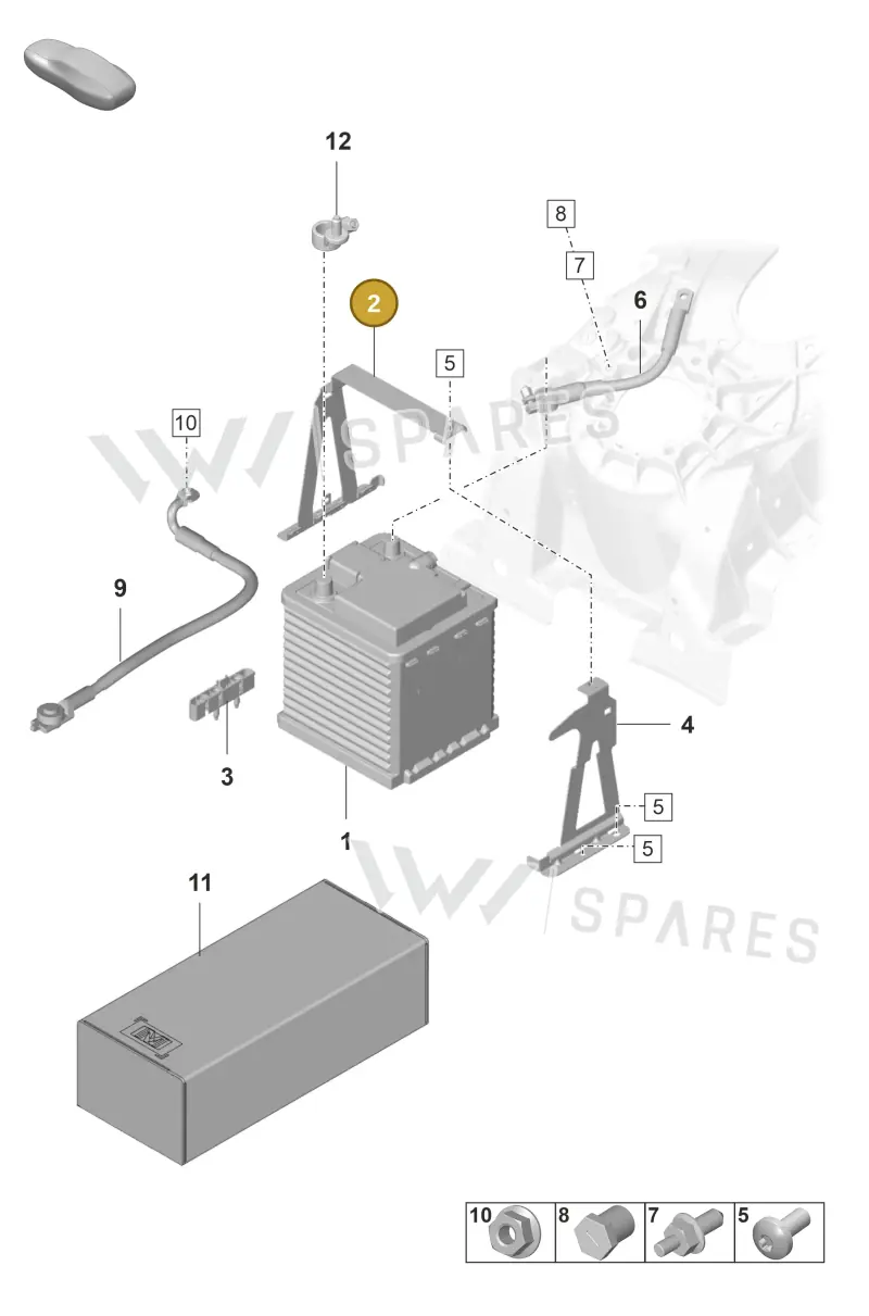 9J1915319D — Porsche Taycan Sport Turismo (2019-2024) diagram p56902060, position 2