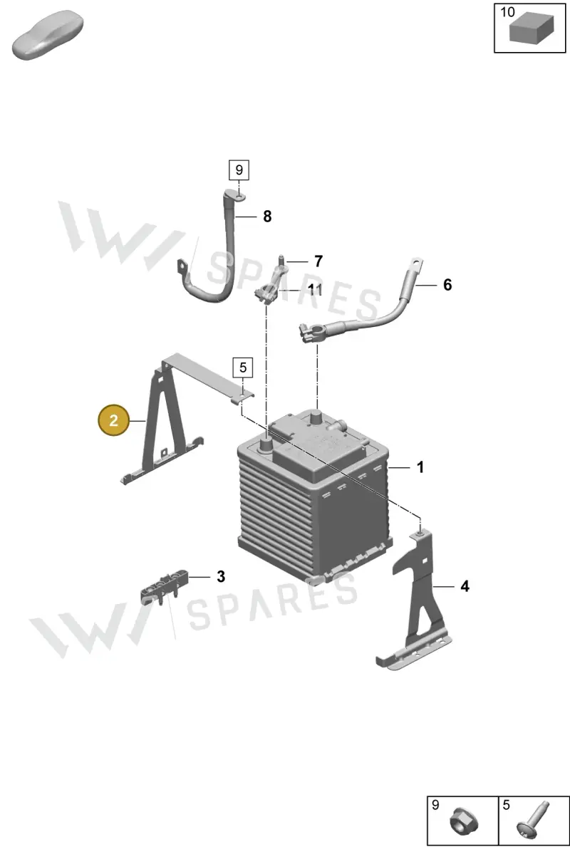 9J1915319F — Porsche Taycan Sport Turismo (2023-2025) diagram p64902300, position 2