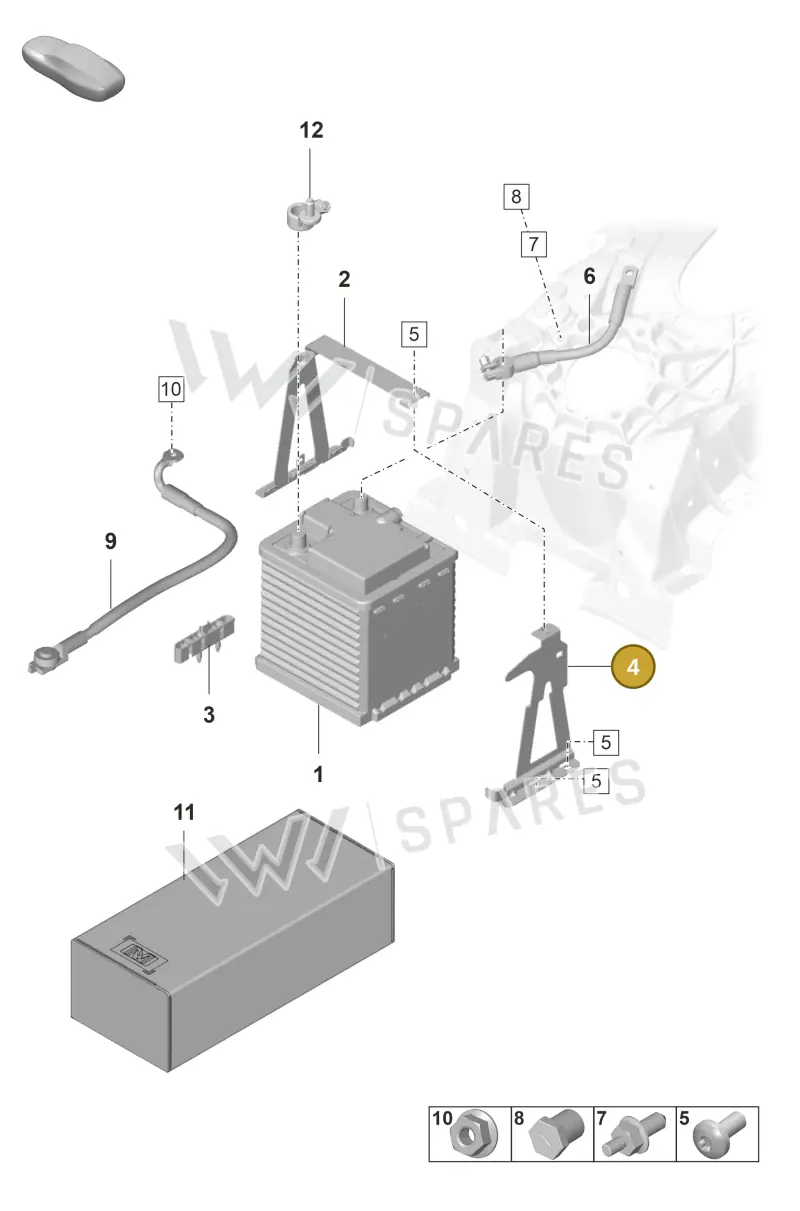 9J1915345D — Porsche Taycan Sport Turismo (2019-2024) diagram p56902060, position 4