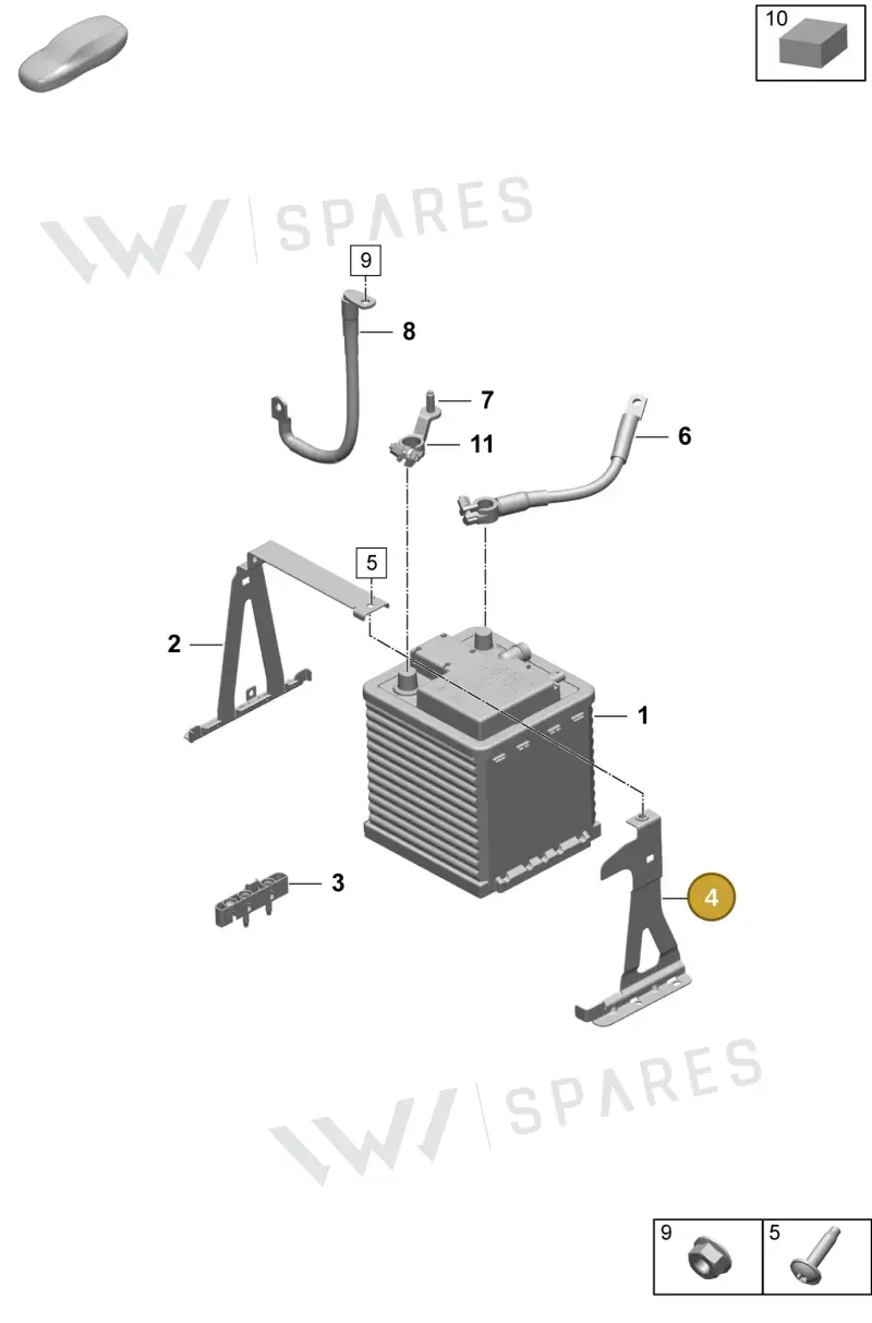 9J1915345F — Porsche Taycan Sport Turismo (2023-2025) diagram p64902300, position 4