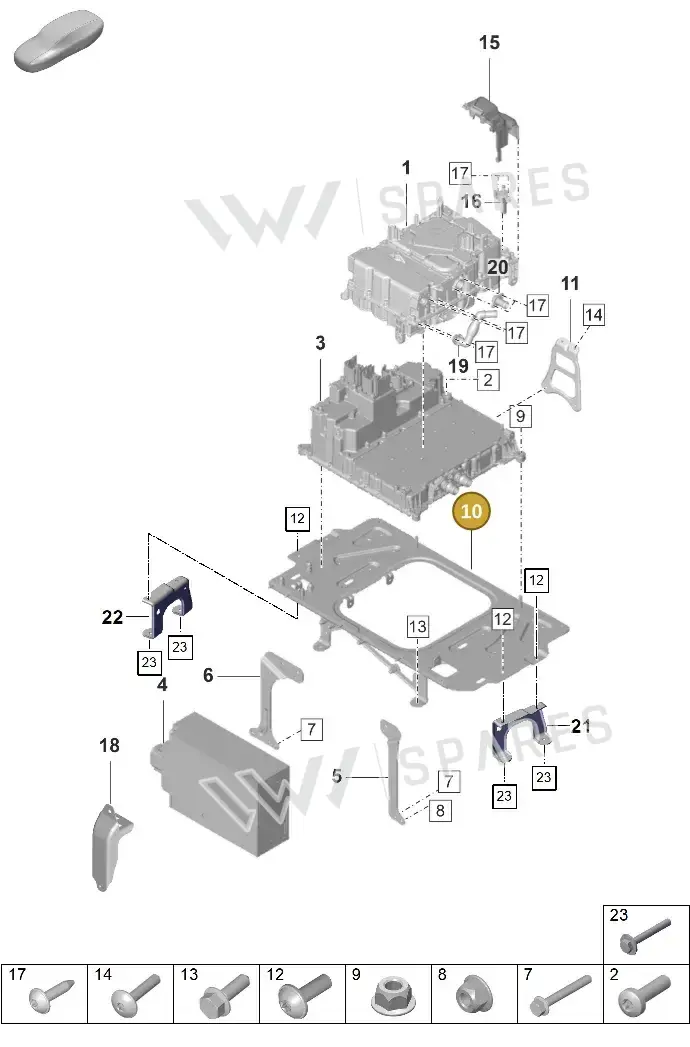 9J1915516D — Porsche Taycan Sport Turismo (2019-2024) diagram p56251300, position 10