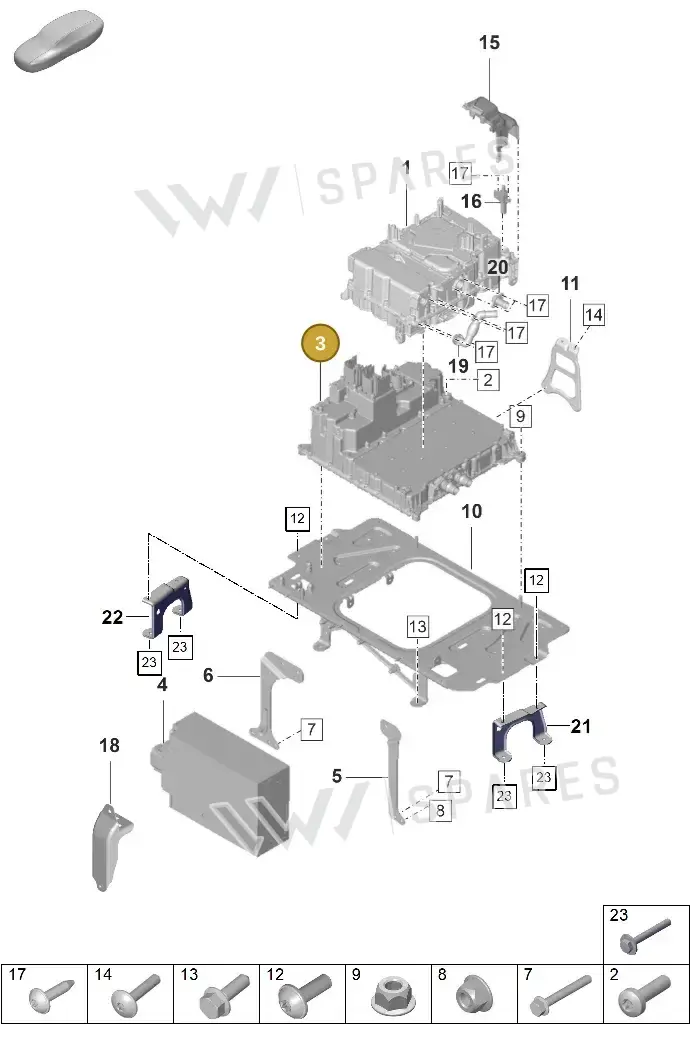 9J1915539DB — Porsche Taycan Sport Turismo (2019-2024) diagram p56251300, position 3