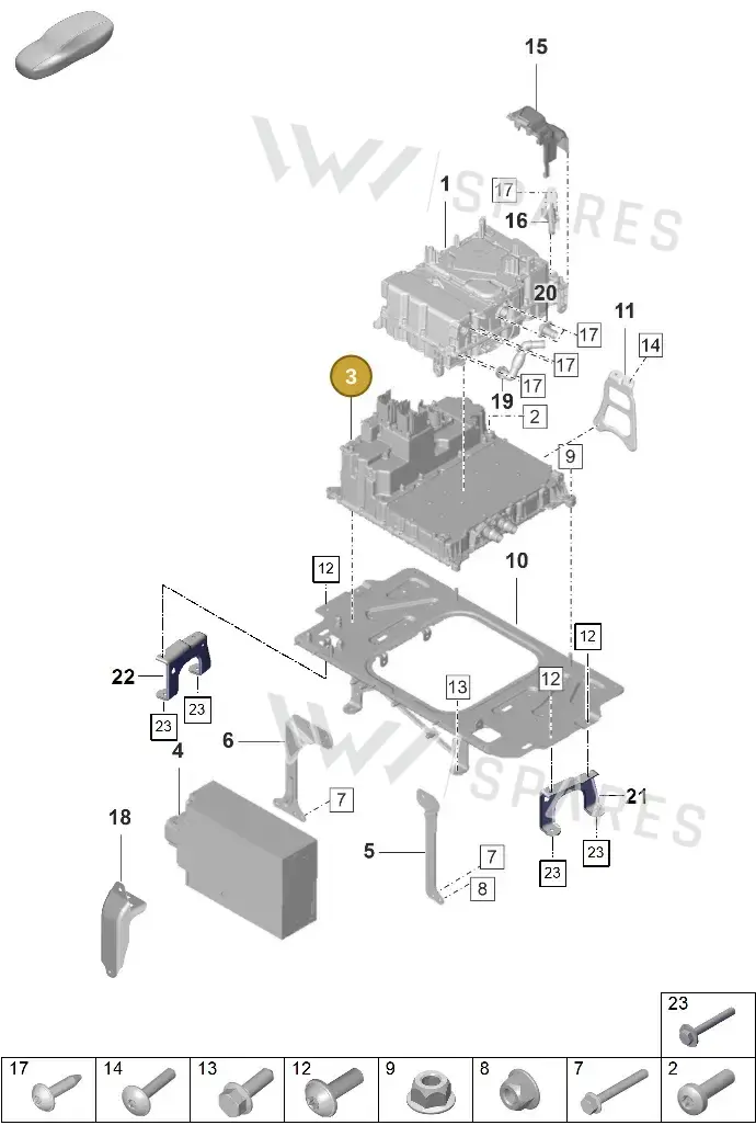 9J1915539DP — Porsche Taycan Sport Turismo (2019-2024) diagram p56251300, position 3