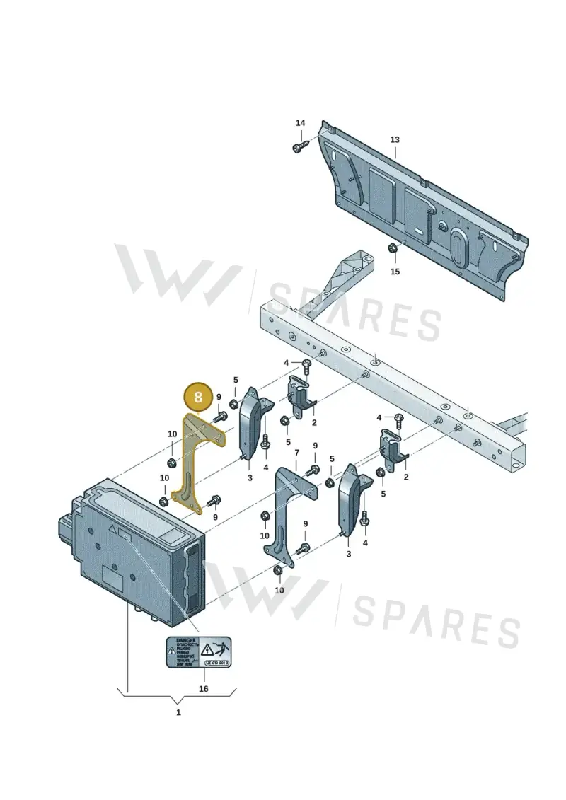 9J1915543A — Audi RS e-tron GT (2020-2025) diagram 4j1915580, position 8