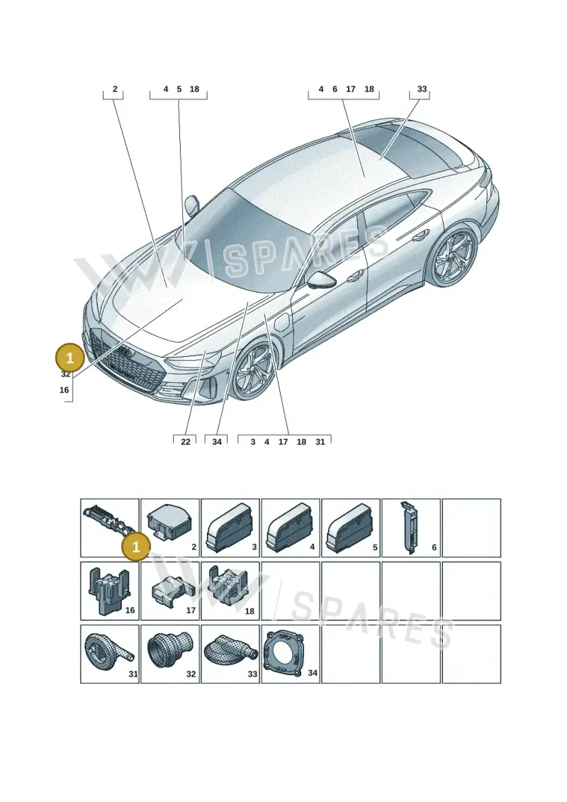 9J1937508 — Audi RS e-tron GT (2020-2025) diagram 4j1971810, position 1