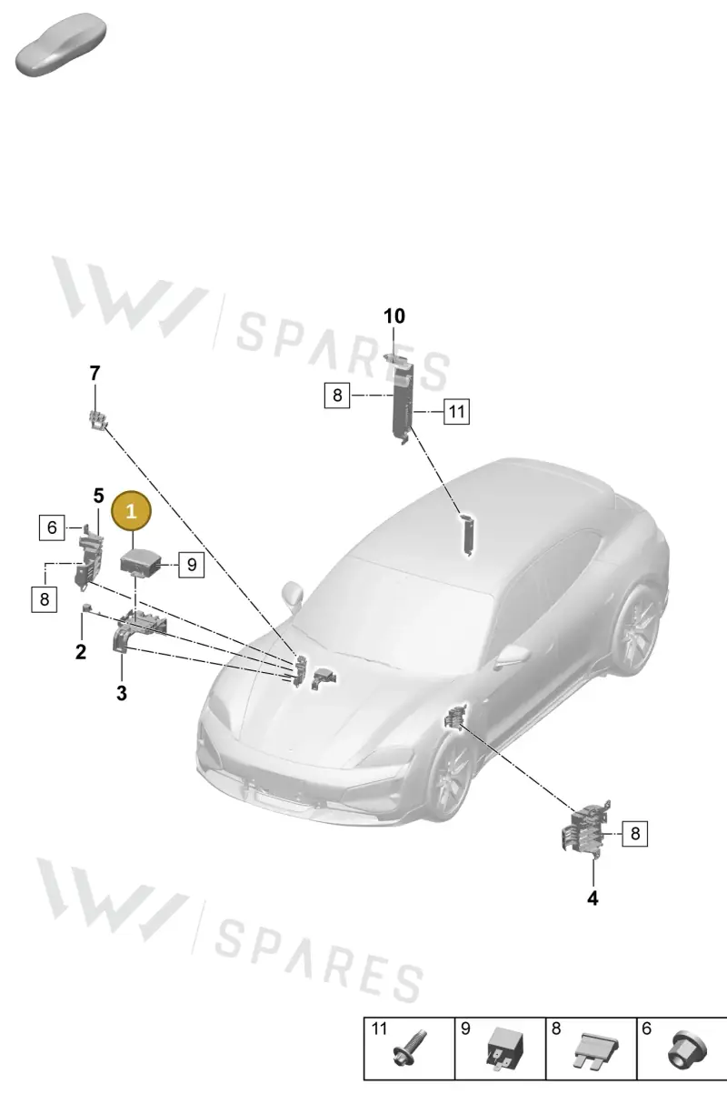 9J1937548A — Porsche Taycan Sport Turismo (2023-2025) diagram p64902000, position 1