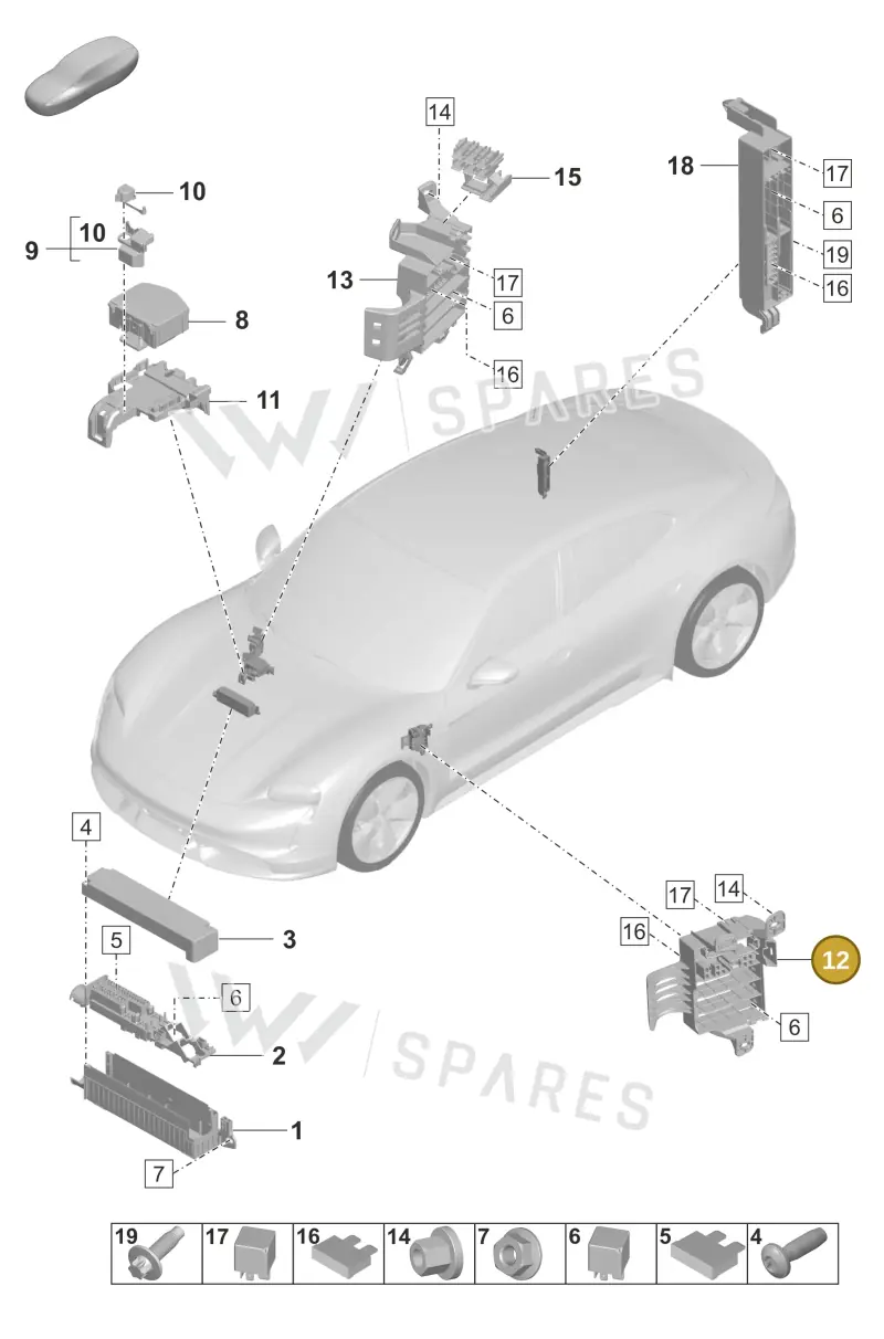 9J1937592B — Porsche Taycan Sport Turismo (2019-2024) diagram p56902000, position 12
