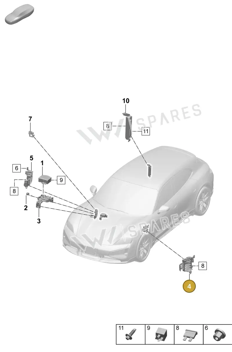 9J1937592B — Porsche Taycan Sport Turismo (2023-2025) diagram p64902000, position 4