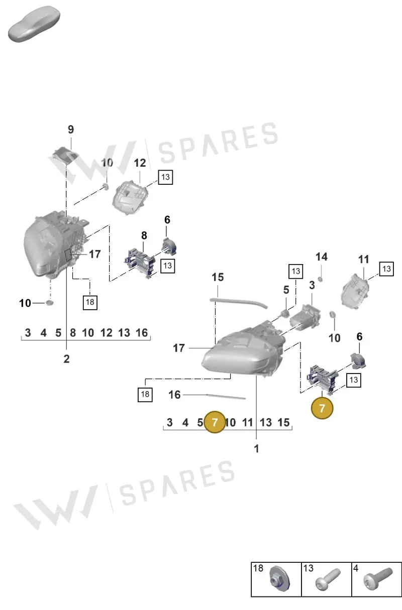 9J1941057A — Porsche Taycan Sport Turismo (2019-2024) diagram p56905020, position 7