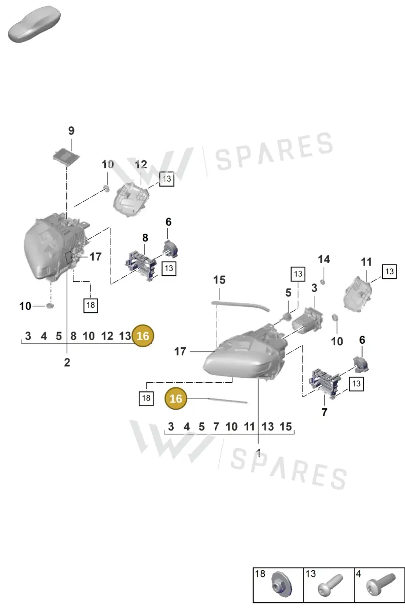 9J1941120 — Porsche Taycan Sport Turismo (2019-2024) diagram p56905020, position 16