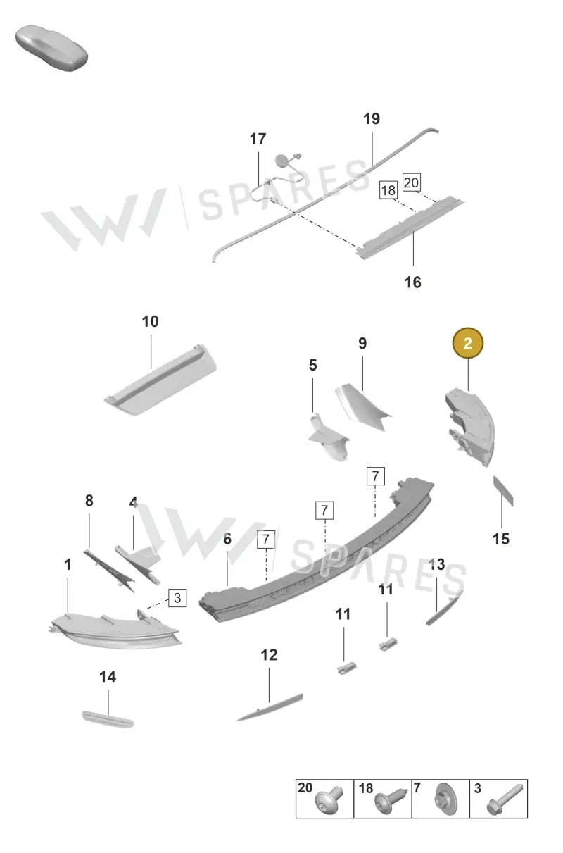 9J1945092G — Porsche Taycan Sport Turismo (2019-2024) diagram p56905050, position 2
