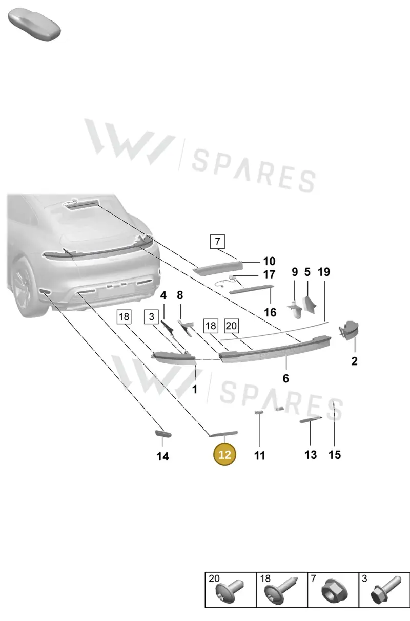 9J1945103AC — Porsche Taycan Sport Turismo (2023-2025) diagram p64908400, position 12