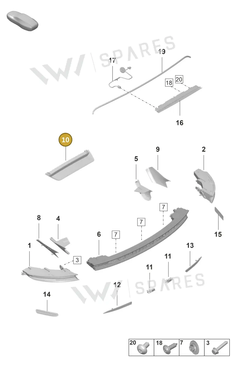 9J1945211E — Porsche Taycan Sport Turismo (2019-2024) diagram p56905050, position 10