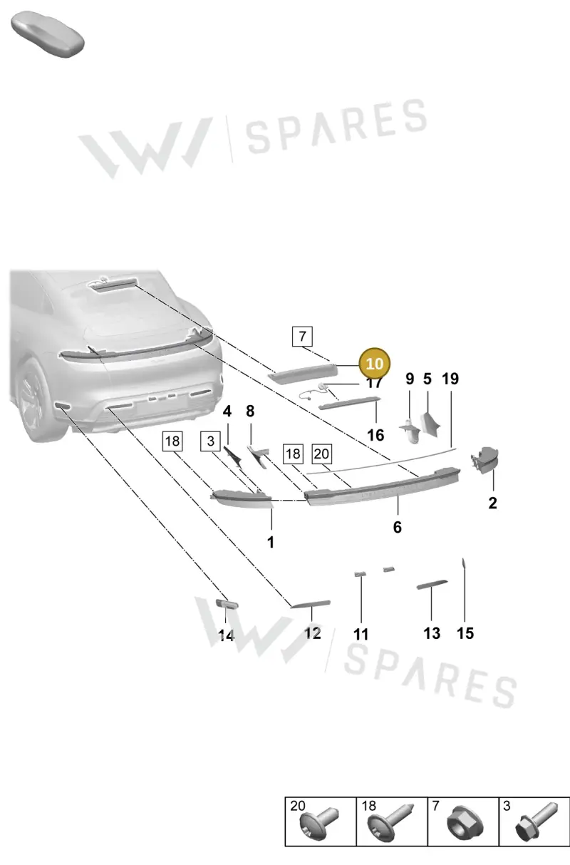 9J1945211E — Porsche Taycan Sport Turismo (2023-) diagram p64908400, position 10
