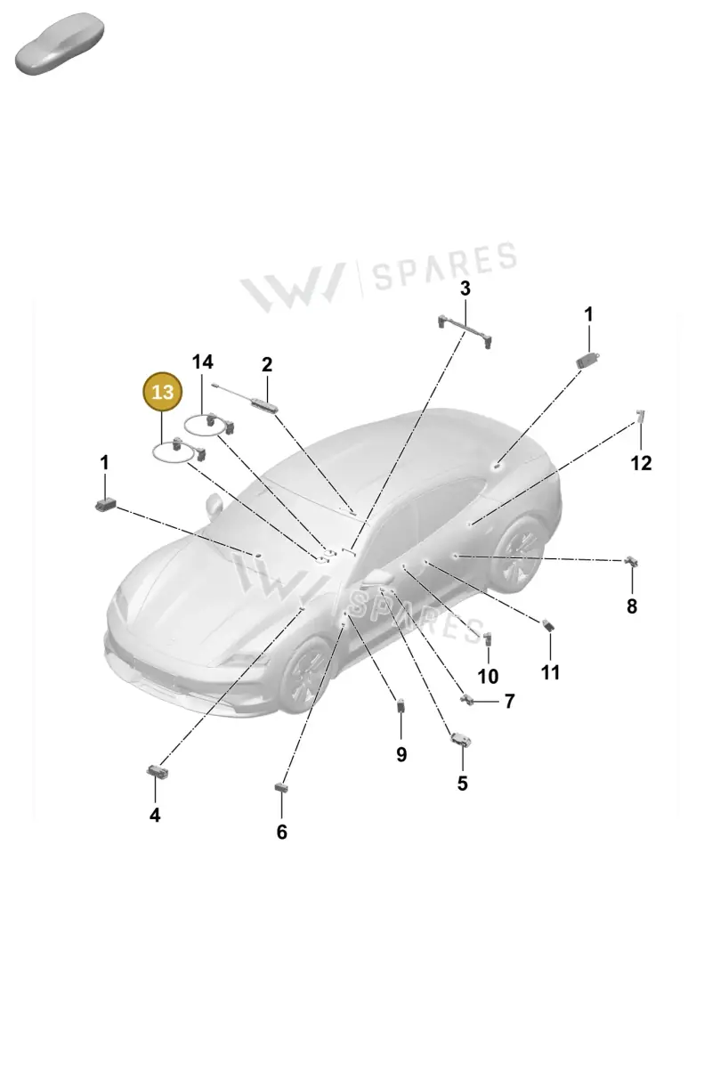 9J1947199C — Porsche Taycan Sport Turismo (2023-2025) diagram p64905200, position 13