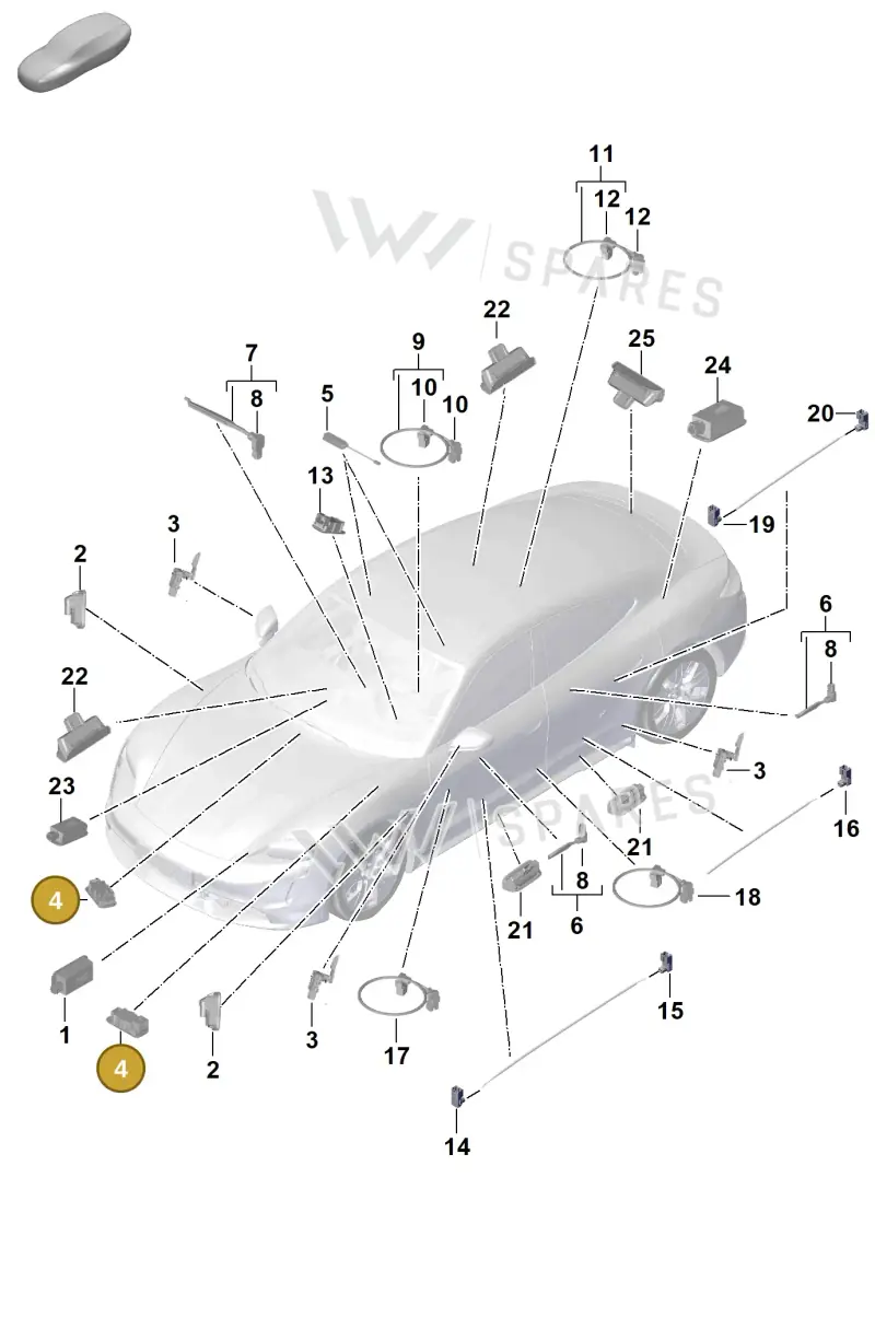 9J1947415A — Porsche Taycan Sport Turismo (2019-2024) diagram p56903045, position 4
