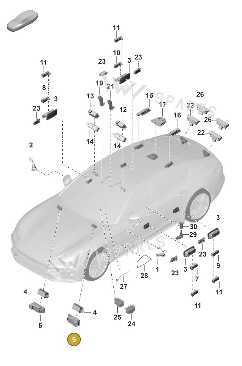 9J1947415A — Porsche Panamera (2020-2023) diagram p58903005, position 5