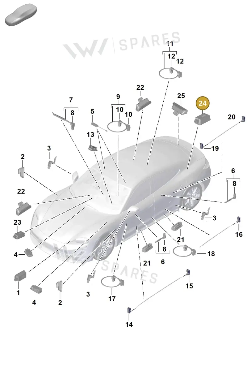 9J1947415D — Porsche Taycan Sport Turismo (2019-2024) diagram p56903045, position 24