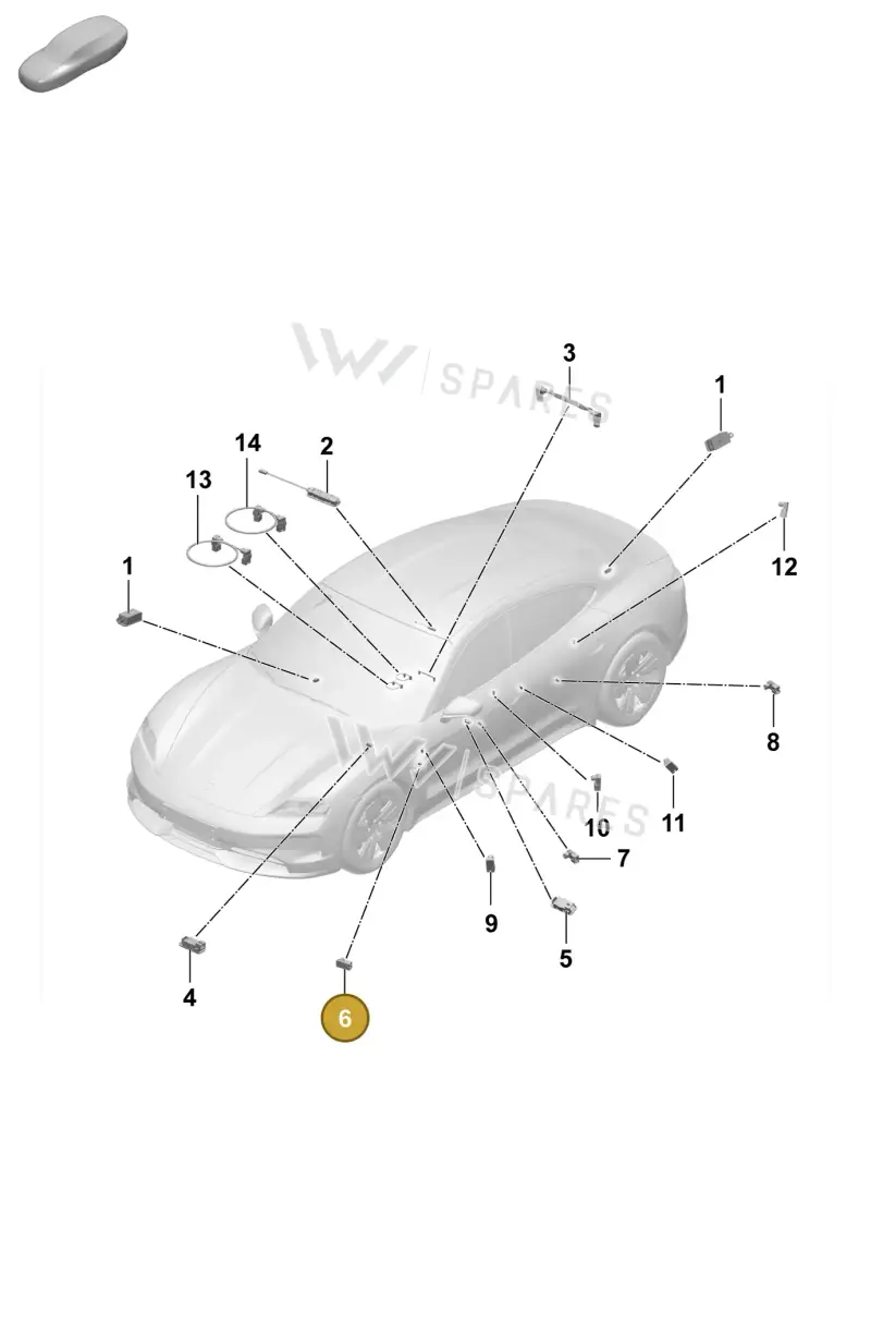 9J1947581AS — Porsche Taycan Sport Turismo (2023-2025) diagram p64905200, position 6