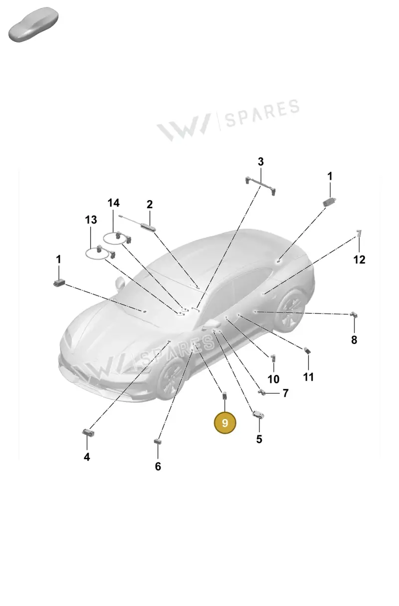 9J1947581H — Porsche Taycan Sport Turismo (2023-2025) diagram p64905200, position 9