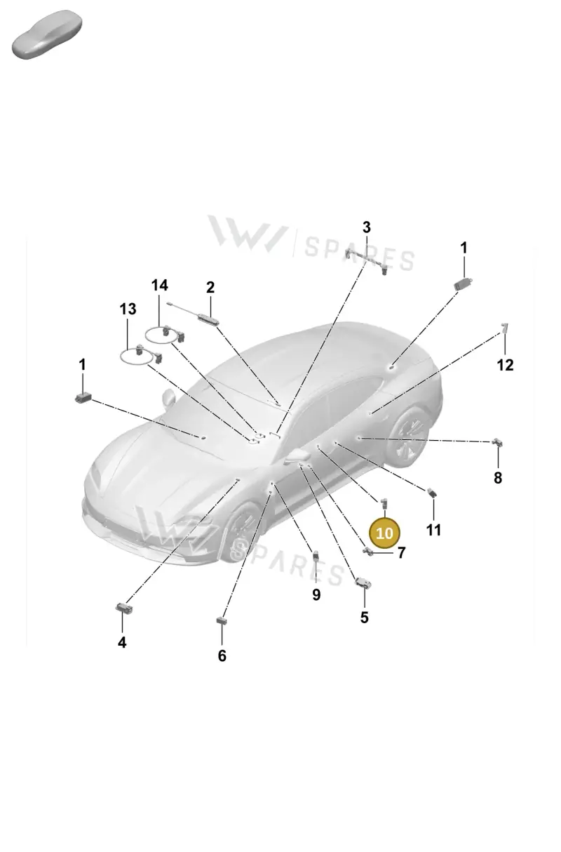 9J1947581J — Porsche Taycan Sport Turismo (2023-2025) diagram p64905200, position 10