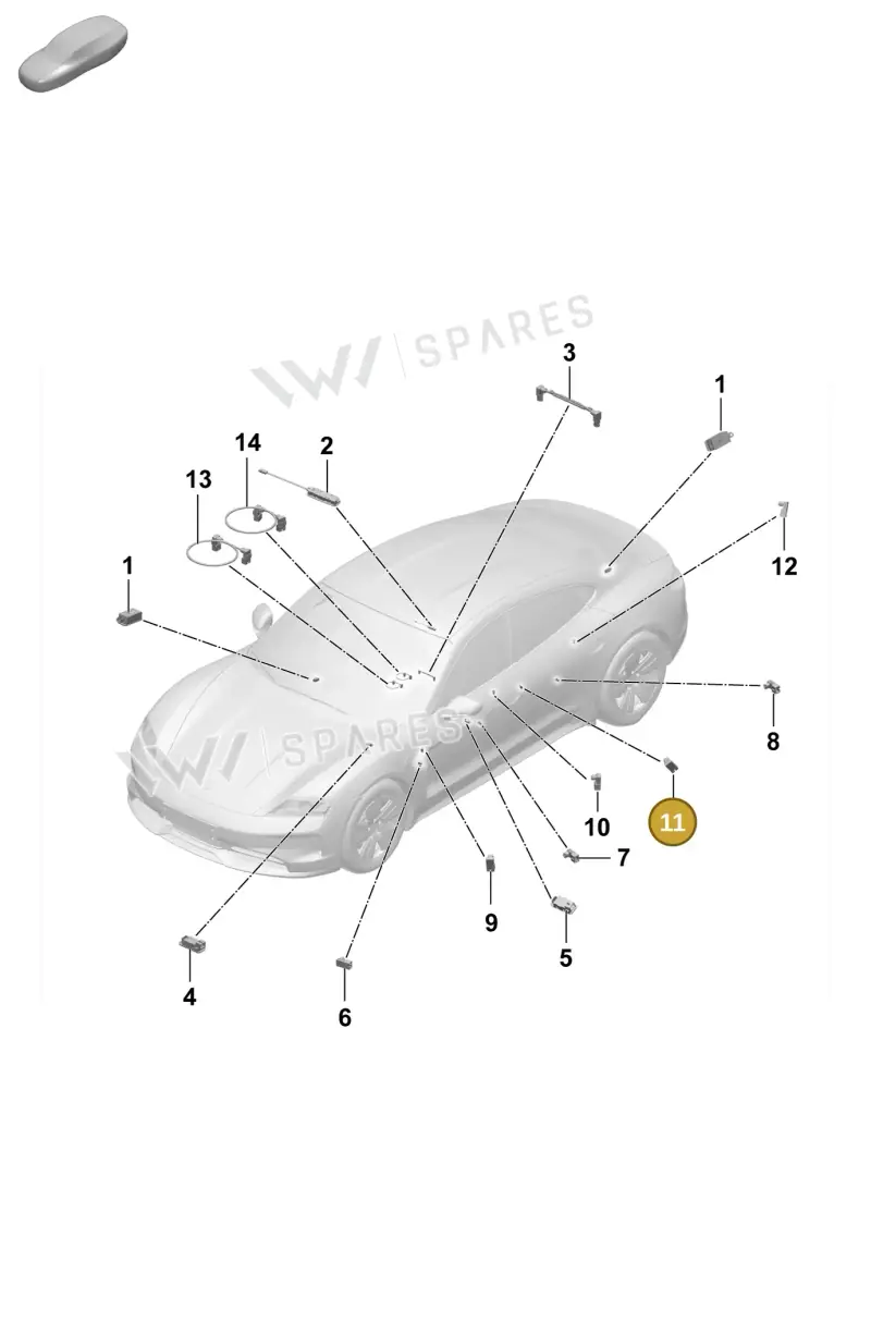 9J1947581M — Porsche Taycan Sport Turismo (2023-2025) diagram p64905200, position 11