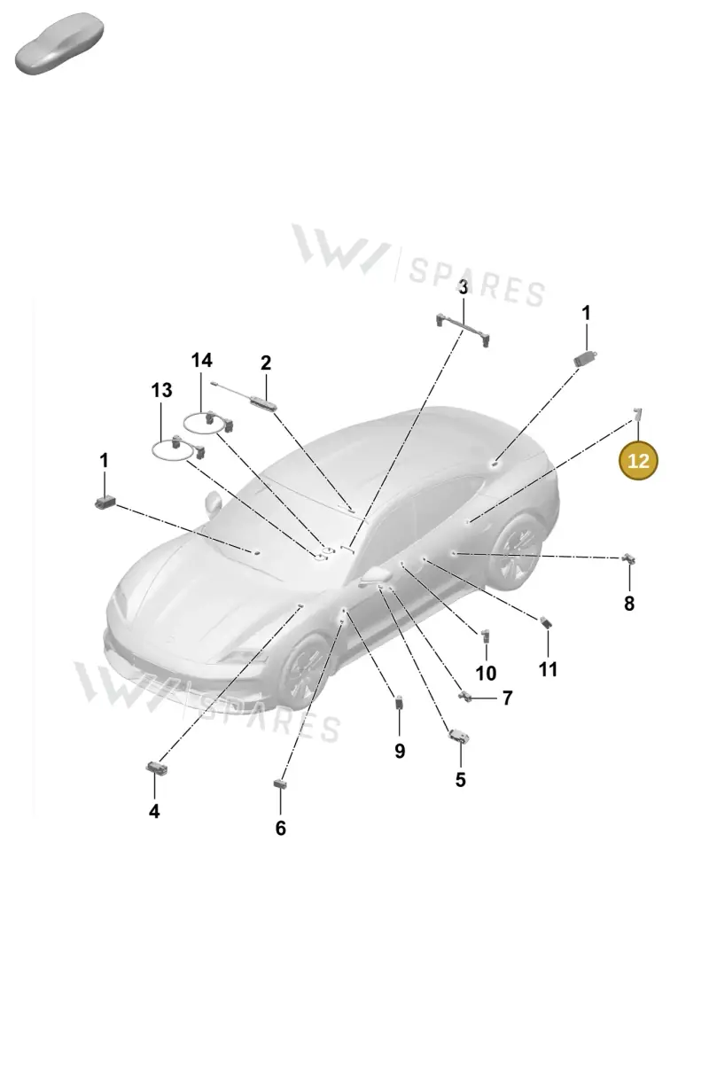 9J1947581N — Porsche Taycan Sport Turismo (2023-2025) diagram p64905200, position 12