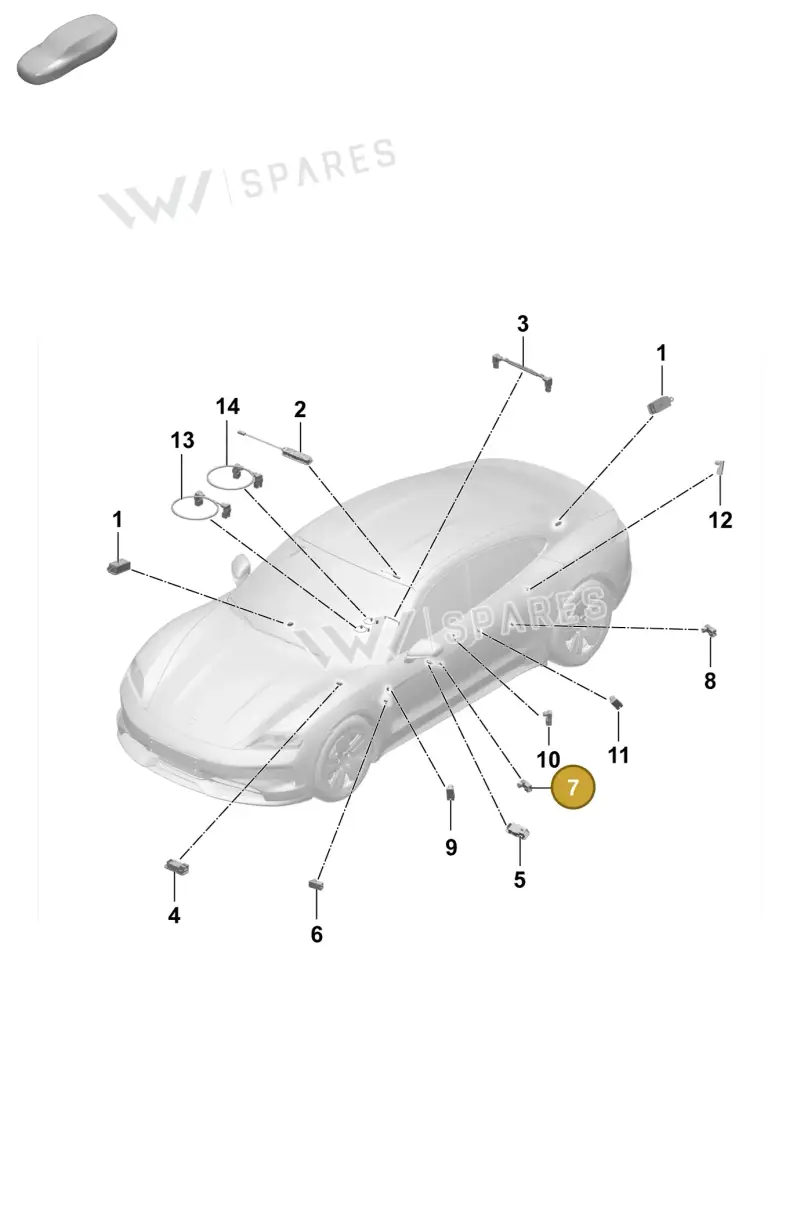 9J1947581R — Porsche Taycan Sport Turismo (2023-2025) diagram p64905200, position 7