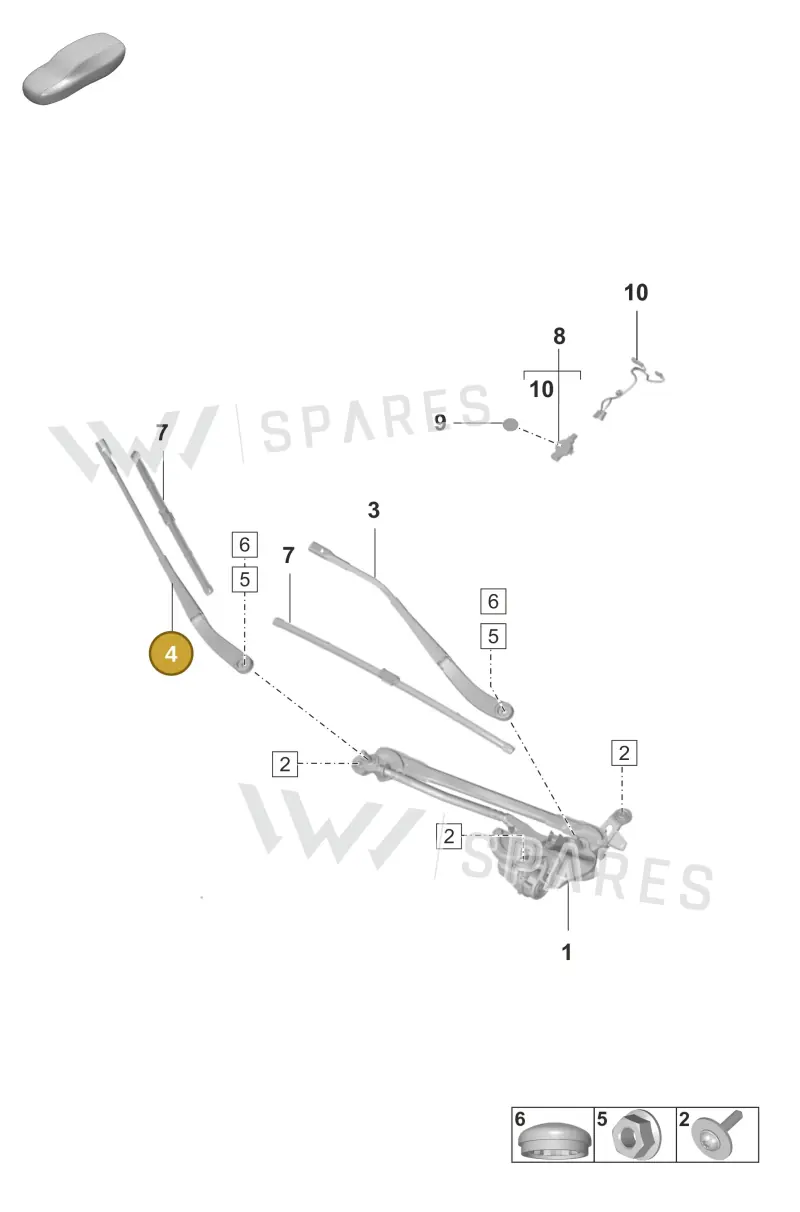 9J1955410A — Porsche Taycan Sport Turismo (2019-2024) diagram p56904000, position 4