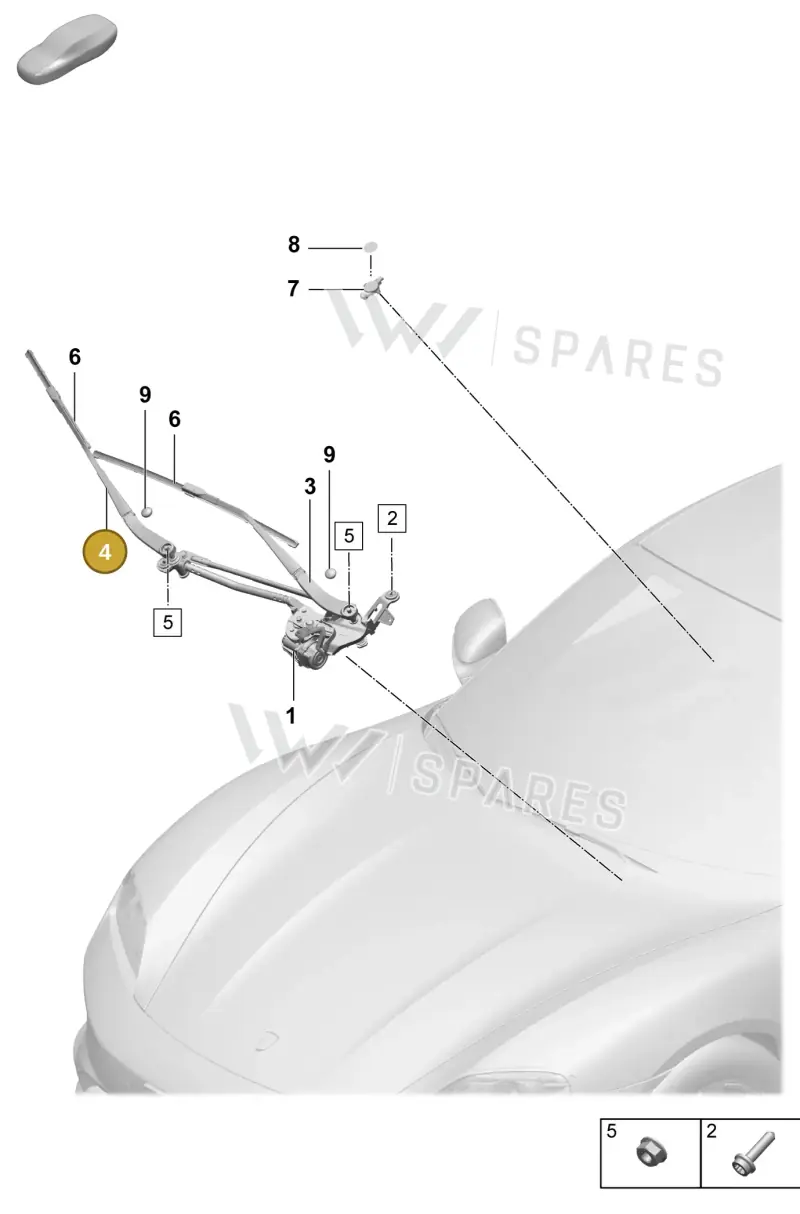 9J1955410A — Porsche Taycan Sport Turismo (2023-) diagram p64906000, position 4